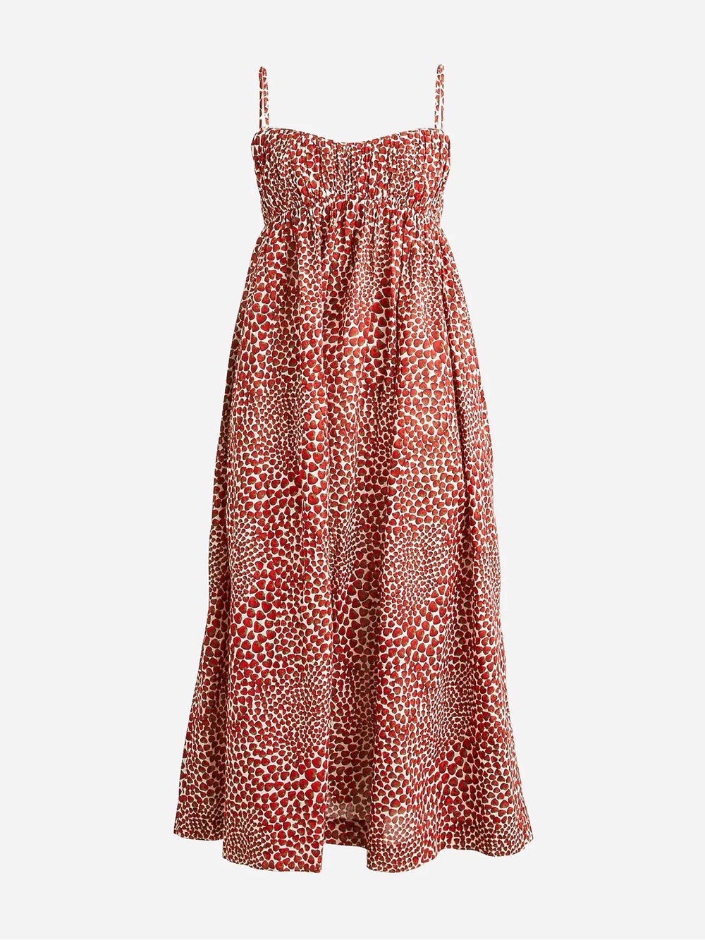 J.Crew Strawberry swirl print  Empire-waist midi dress.